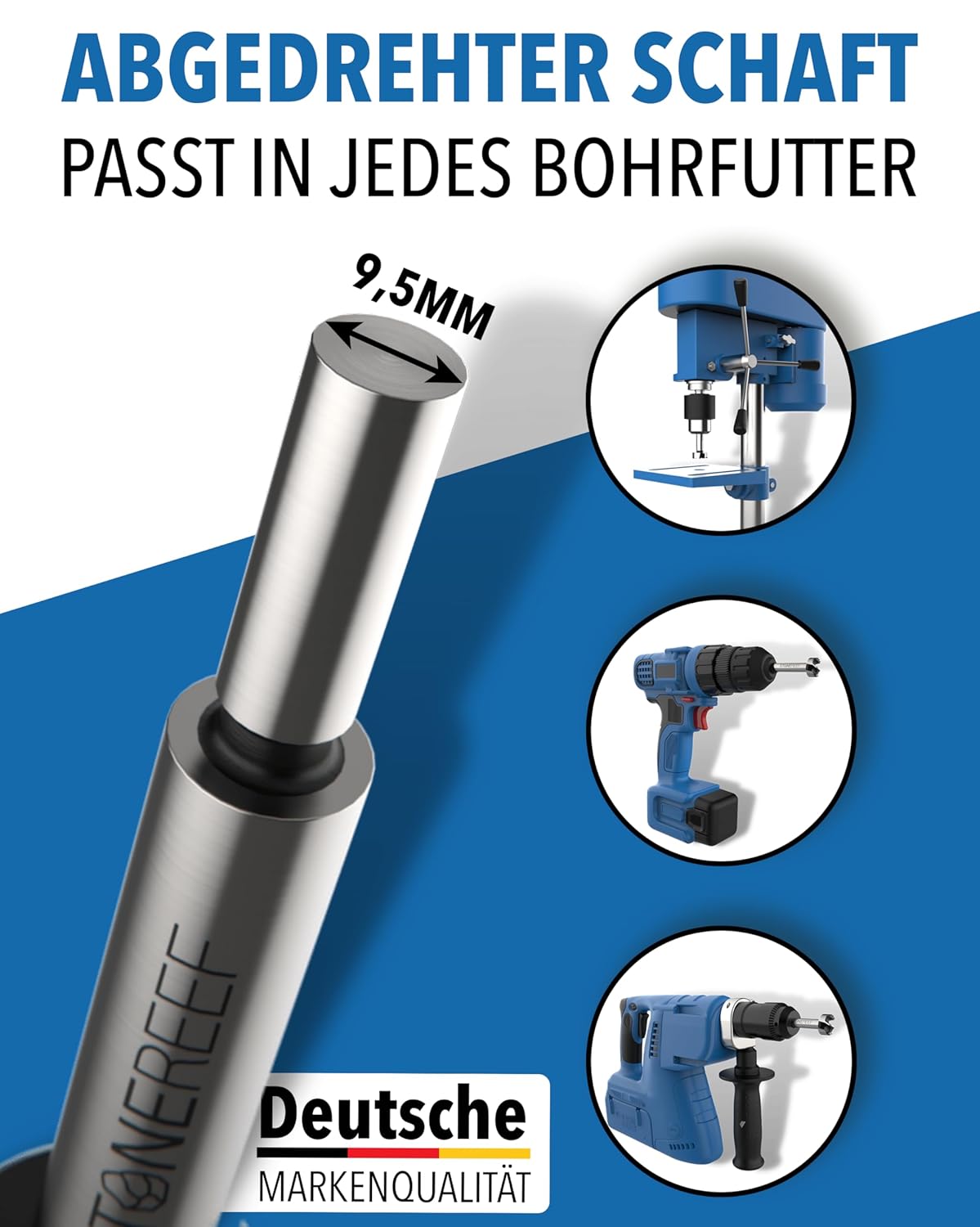 Größenübersicht des 12-teiligen Forstnerbohrer-Sets – STONE REEF