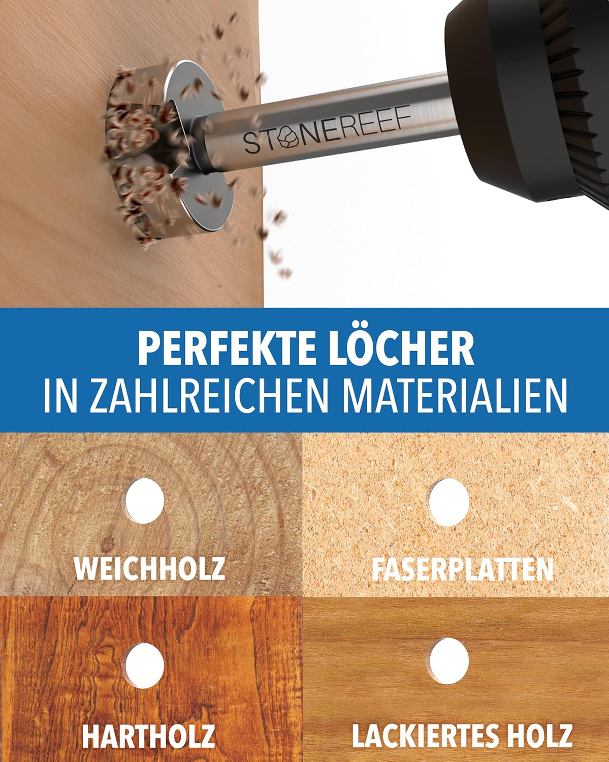 Forstnerbohrer-Set in stabiler Aufbewahrungsbox – STONE REEF
