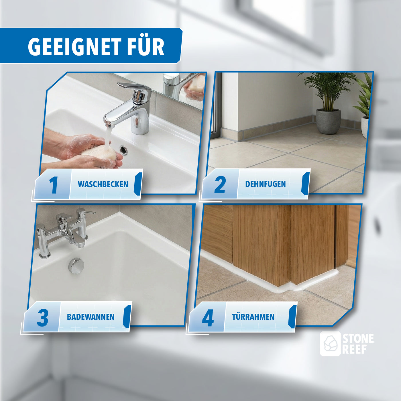 Robustes Kunststoff-Material der Fugenglätter im Detail – STONE REEF