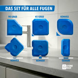 Übersicht der verschiedenen Fugenglätter-Köpfe im Set – STONE REEF