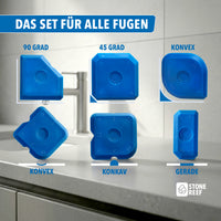 Übersicht der verschiedenen Fugenglätter-Köpfe im Set – STONE REEF