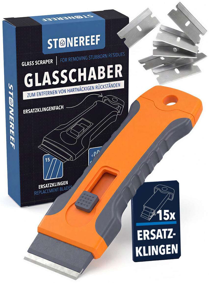 Glasschaber für Ceranfeld, Induktionskochfeld und Glasflächen – STONE REEF