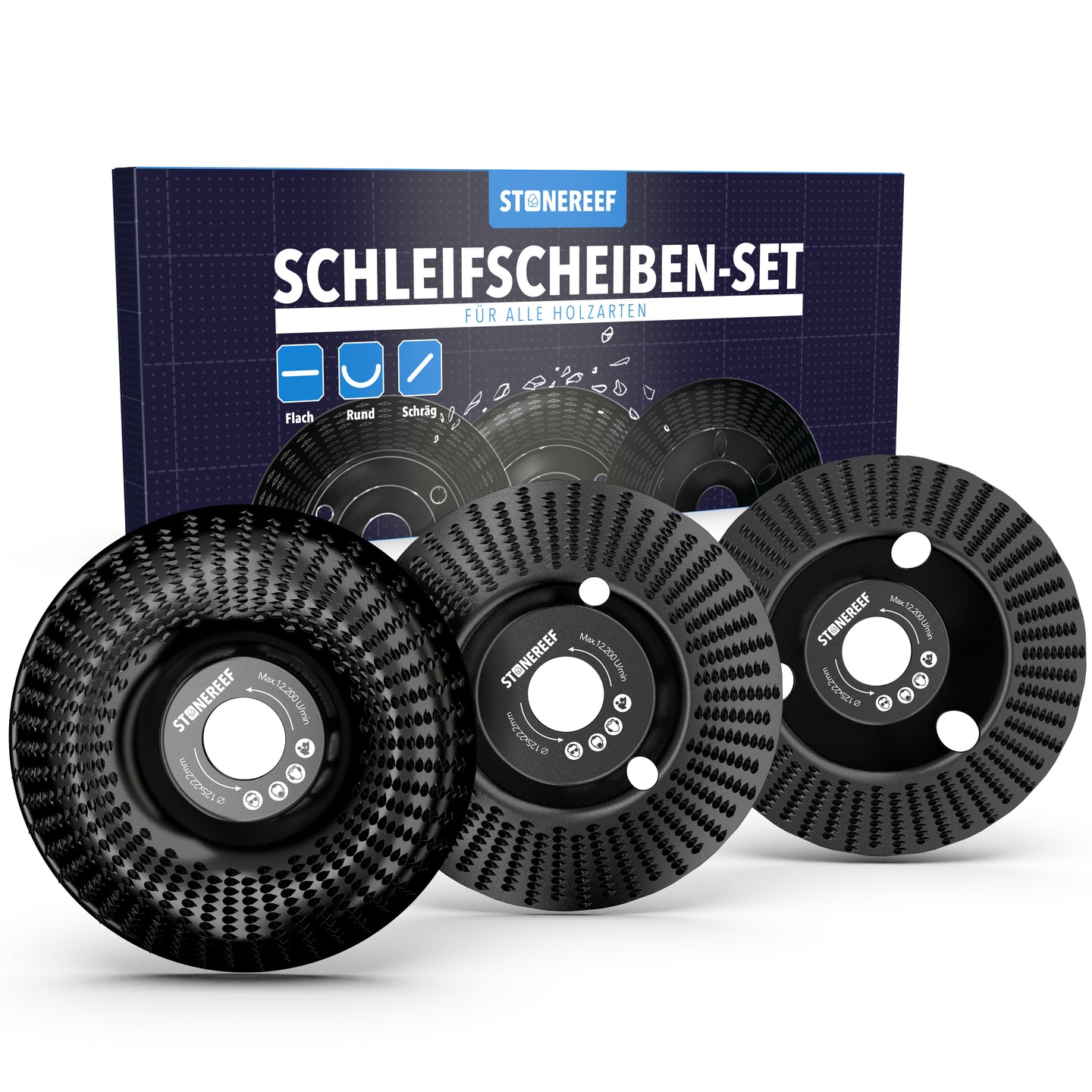Holz-Schleifscheibe 125mm als Hauptbild für schnellen Materialabtrag – STONE REEF