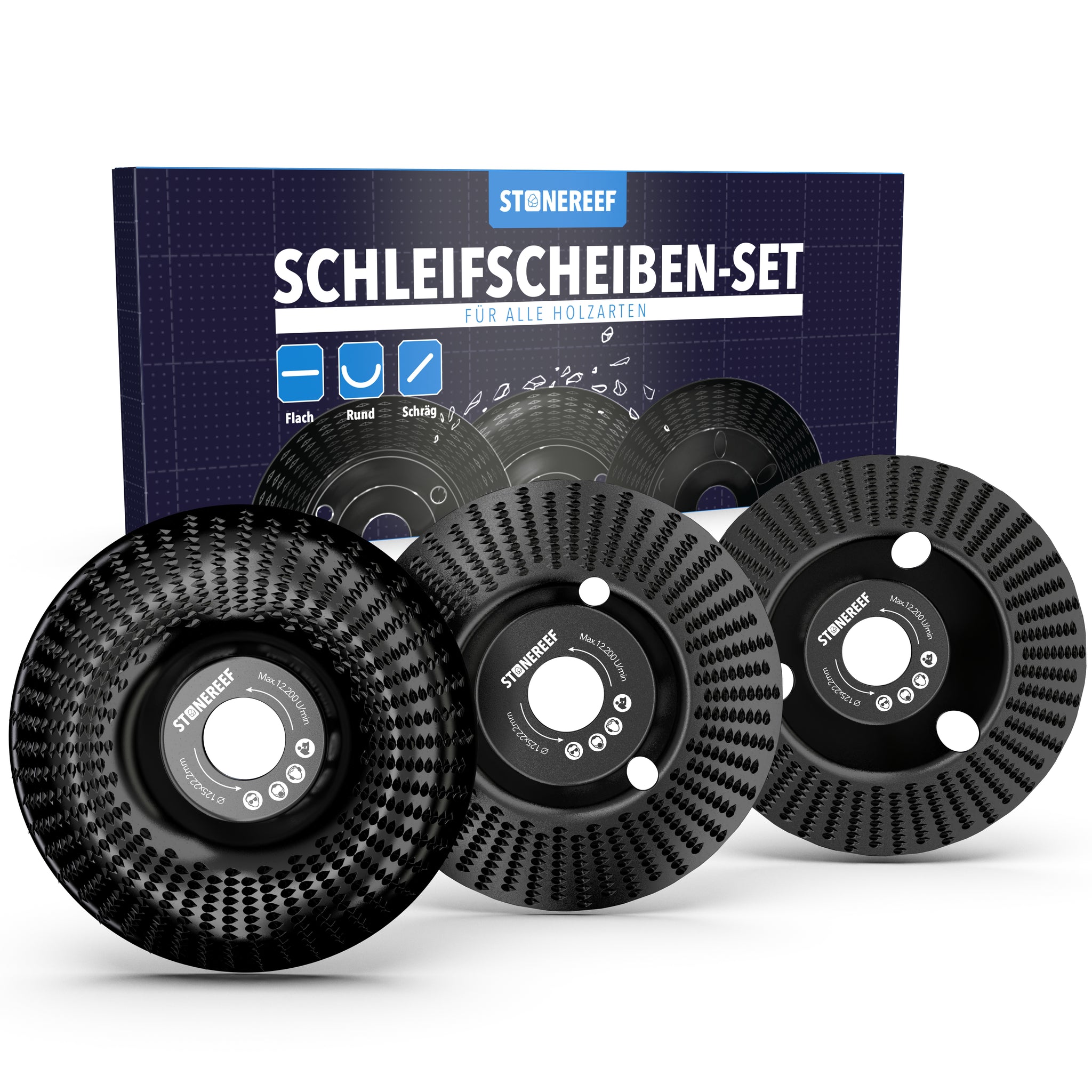 Holz-Schleifscheibe 125mm als Hauptbild für schnellen Materialabtrag – STONE REEF