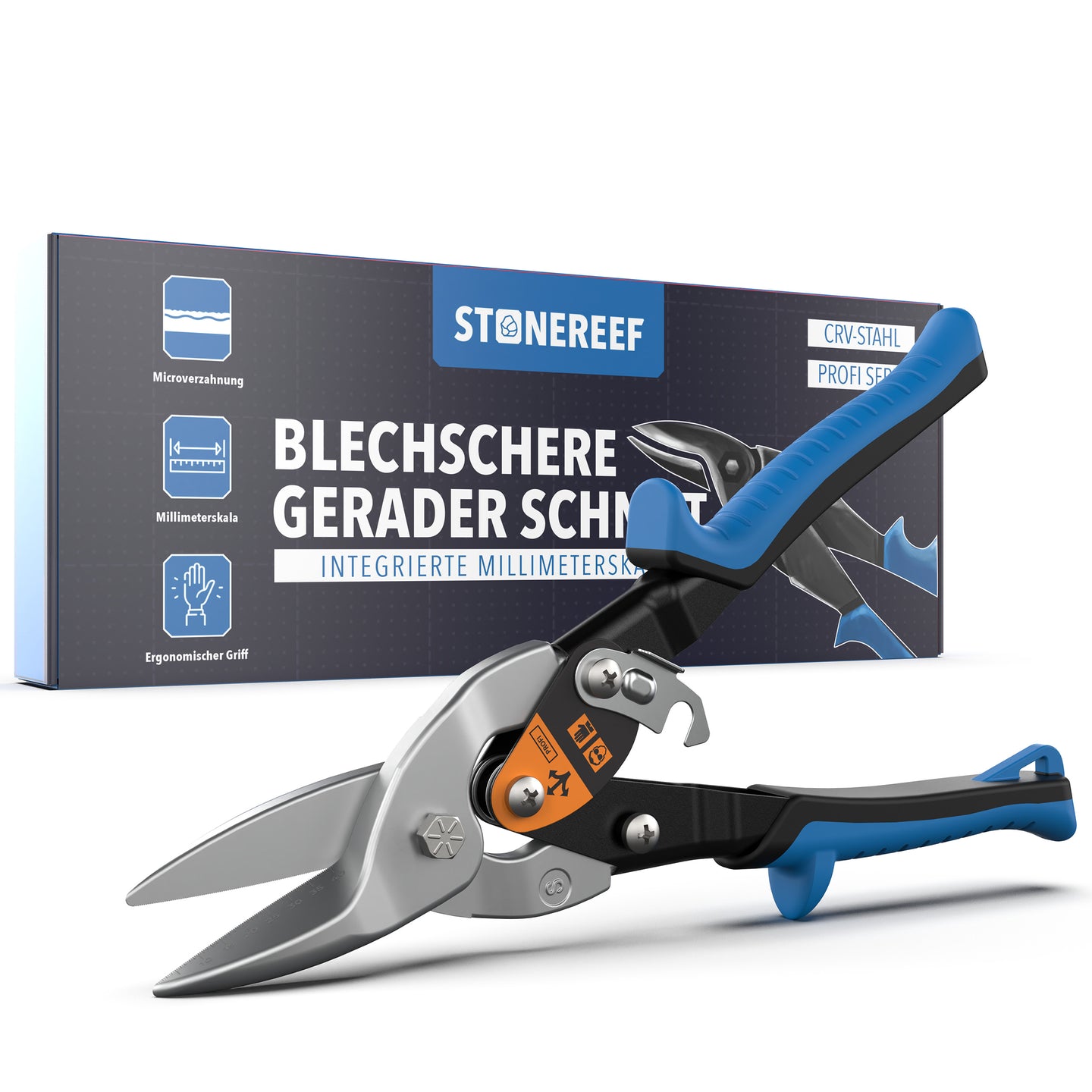 Blechschere mit integrierter Millimeterskala