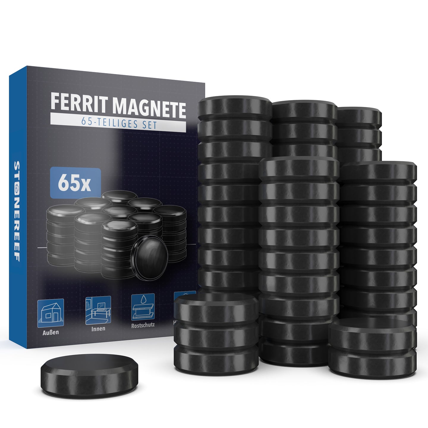 Ferrit-Magnete 65er-Set für vielseitige Anwendungen