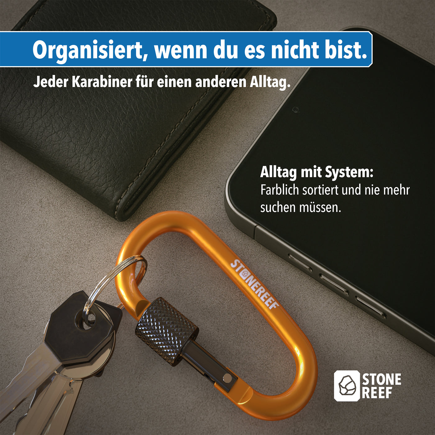 Lieferumfang der Karabinerhaken im Überblick – STONE REEF