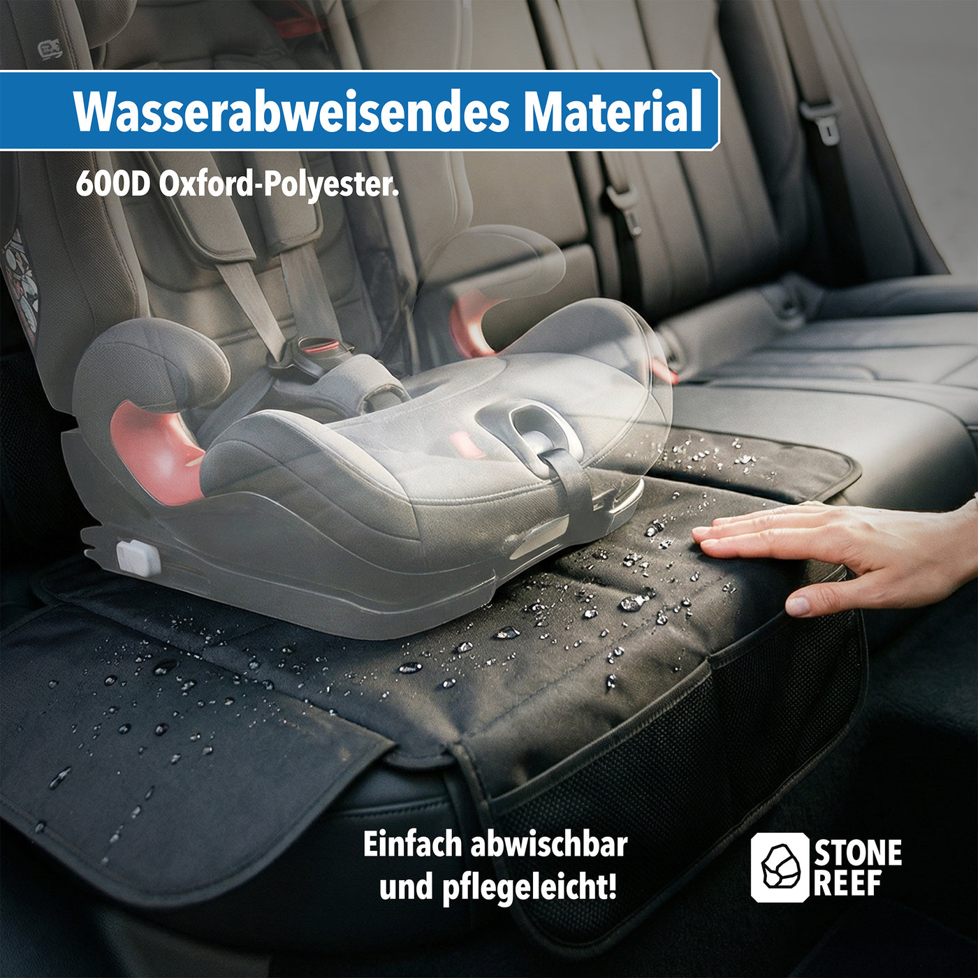 Praktische Taschen der Kindersitzunterlage – STONE REEF