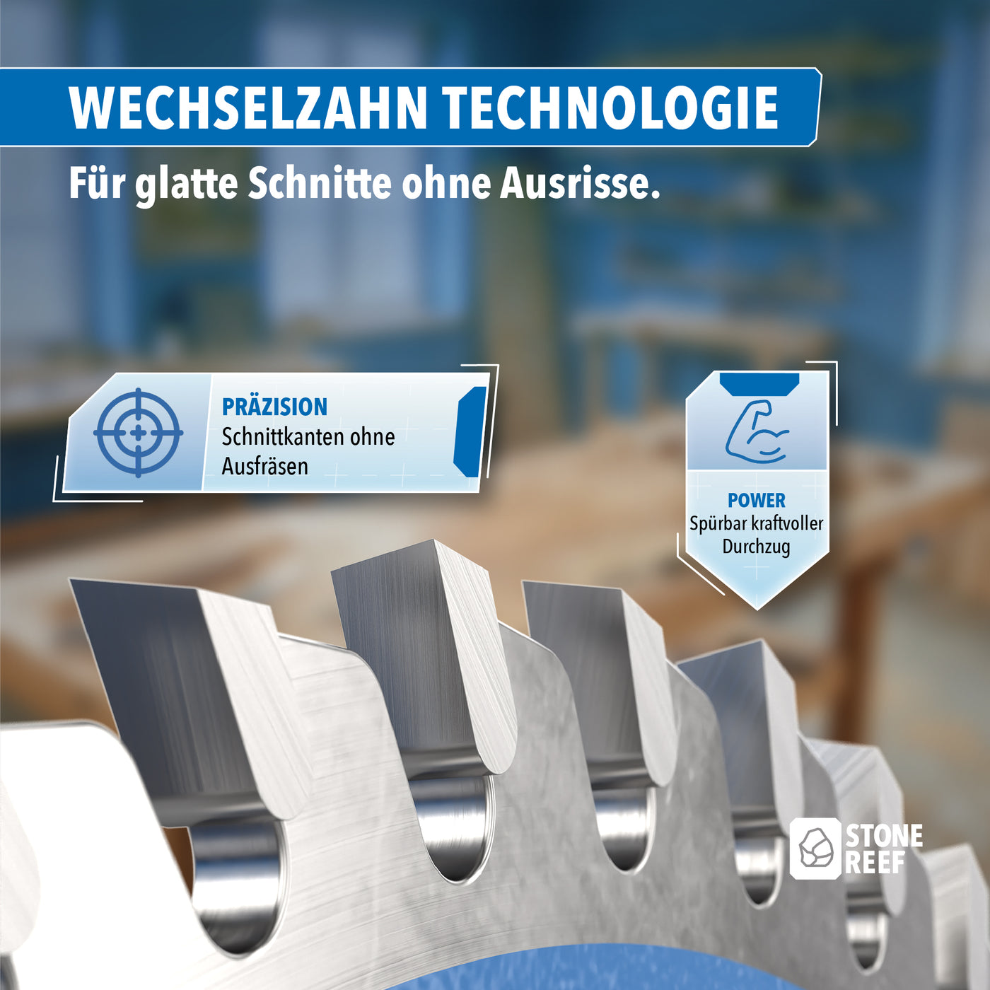 Maßübersicht des Kreissägeblatts mit 210 x 30 mm – STONE REEF