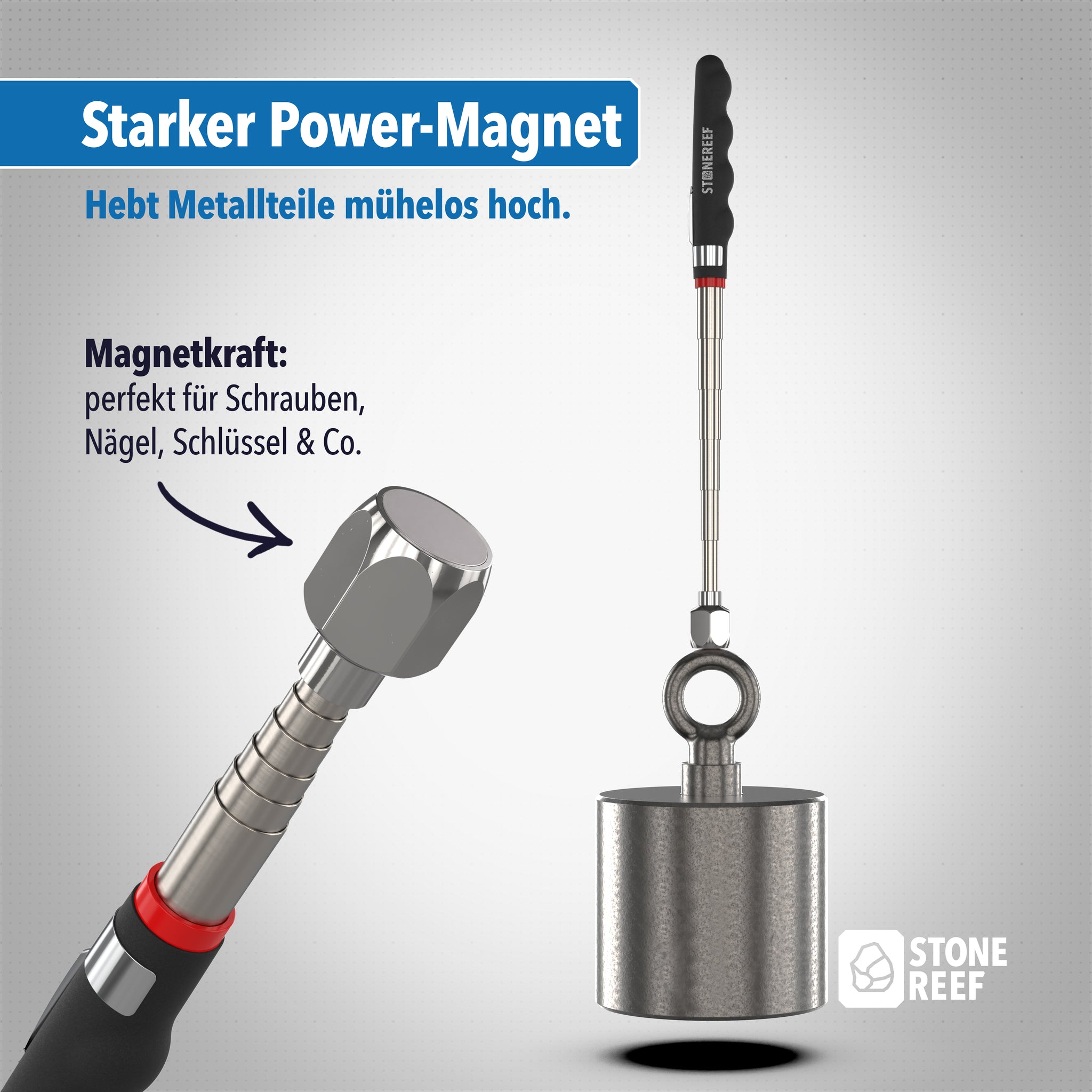 Maße und Abmessungen des Magnethebers im Detail – STONE REEF