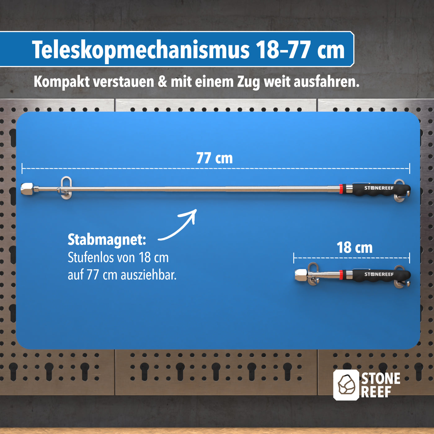 Nahaufnahme des Magneten am Magnetheber – STONE REEF