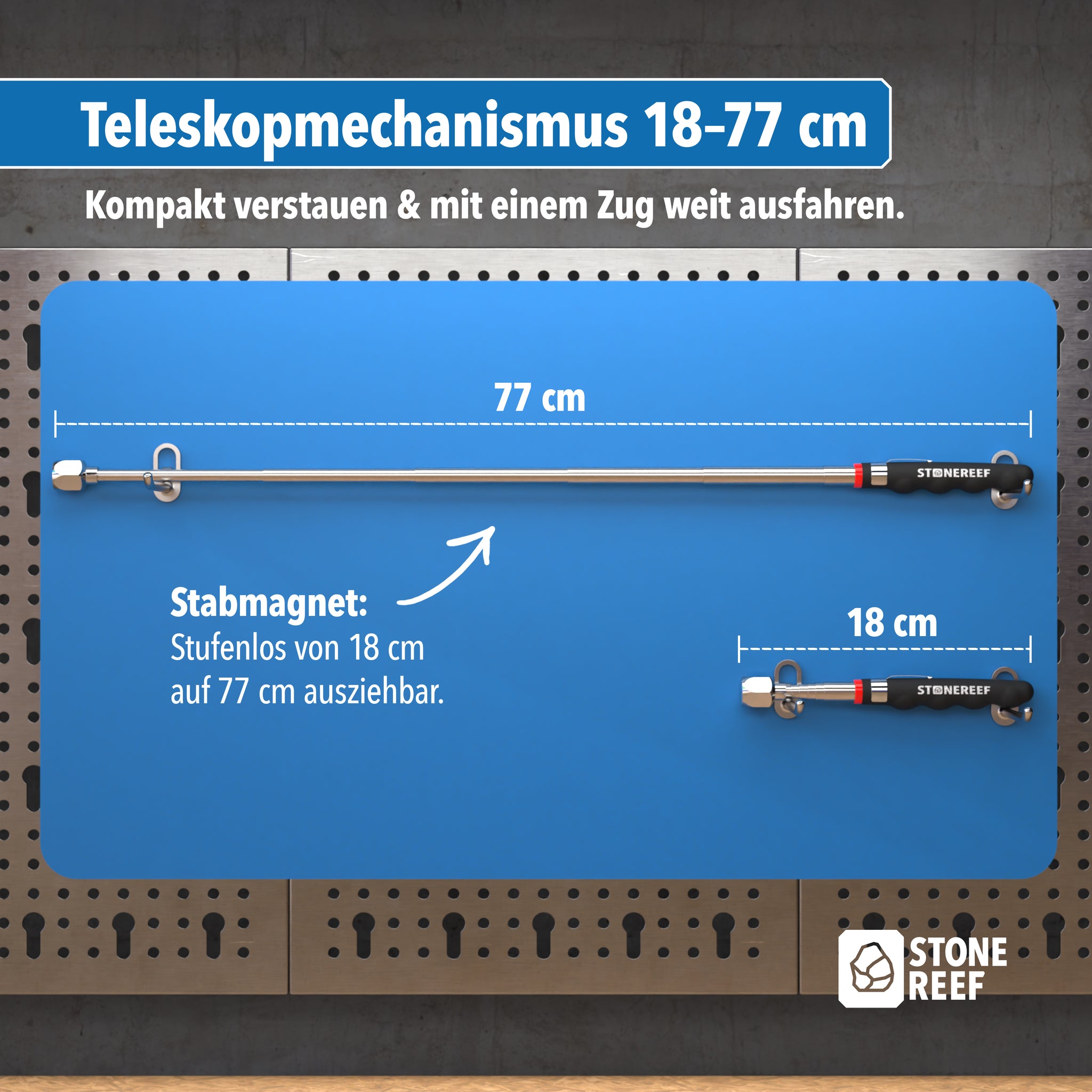 Nahaufnahme des Magneten am Magnetheber – STONE REEF
