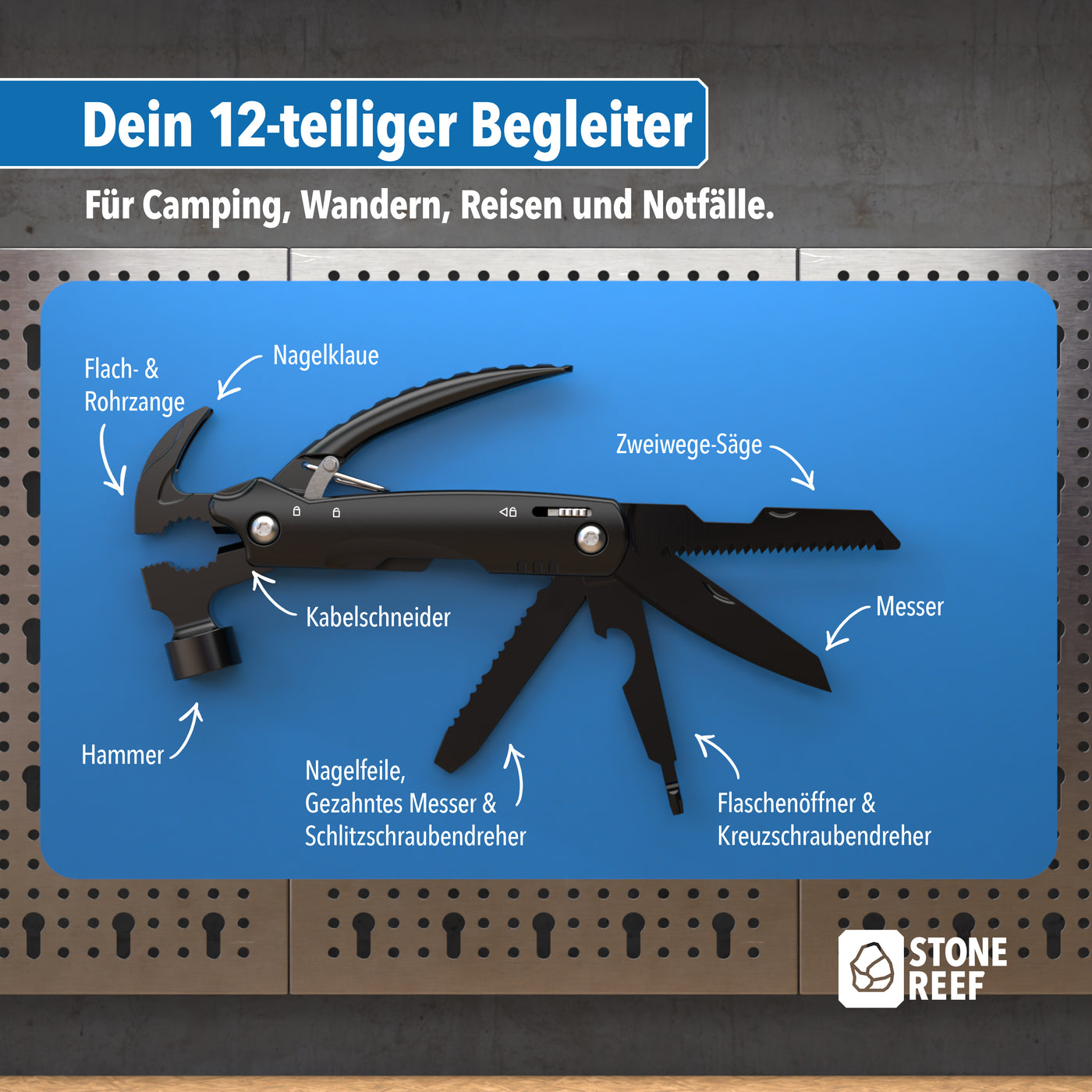 Multitool bei einer vielseitigen Reparatur im Einsatz – STONE REEF