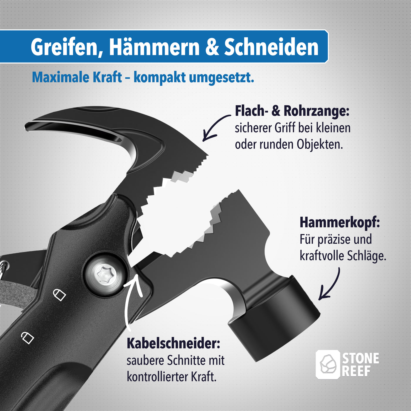 Lieferumfang des Multitools im Überblick – STONE REEF