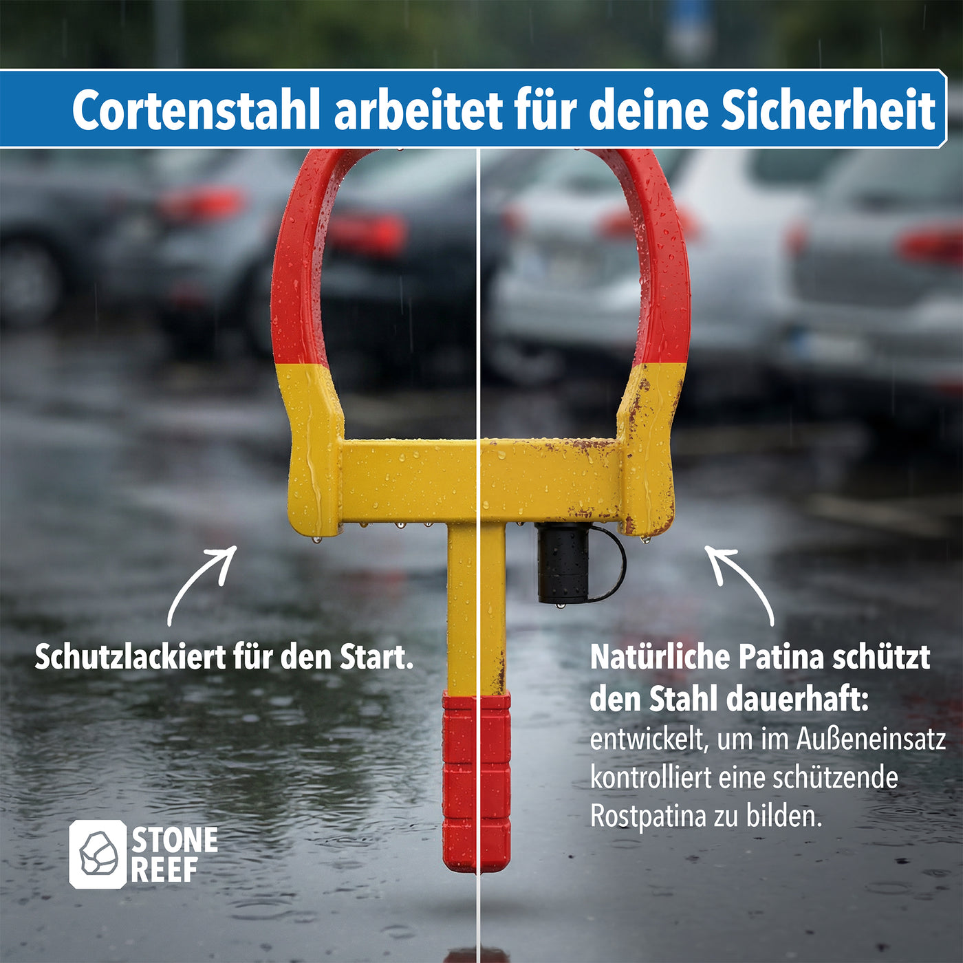 Parkkralle im Einsatz am Wohnmobil – STONE REEF