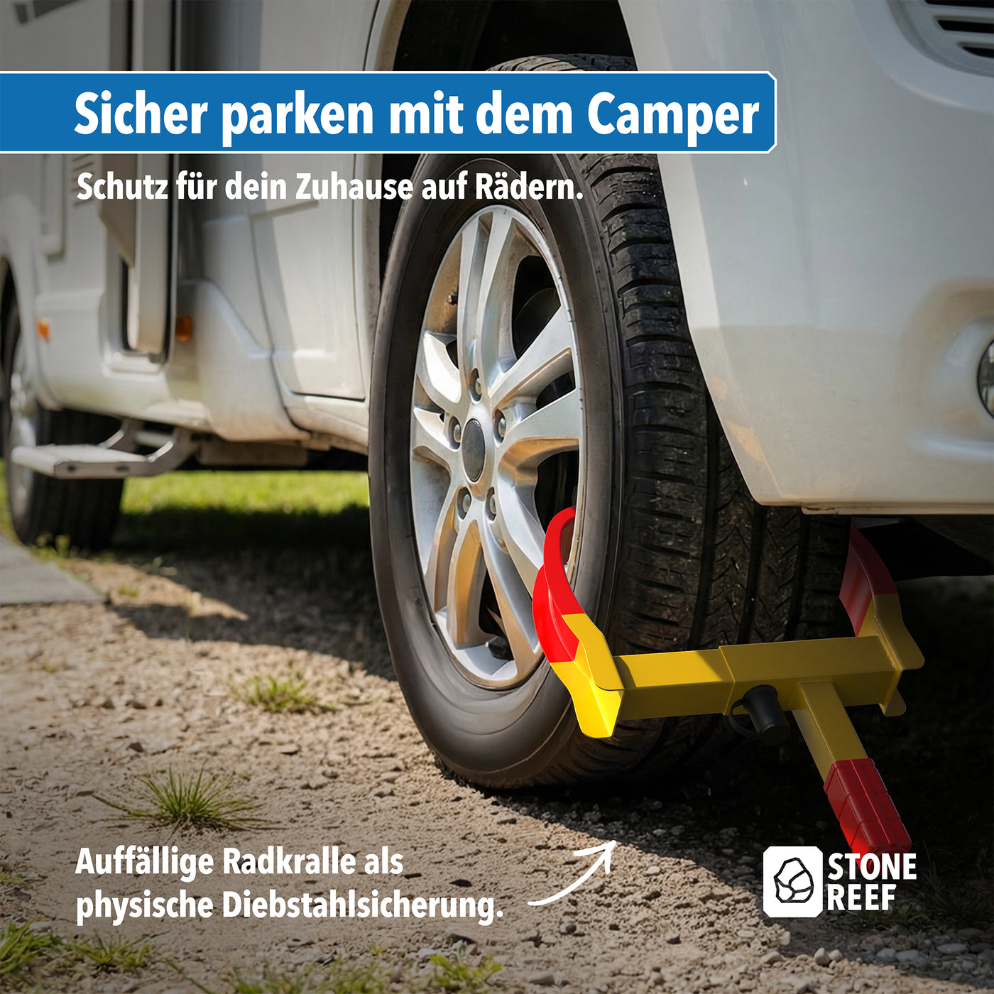 Witterungsbeständige Parkkralle im Detail – STONE REEF