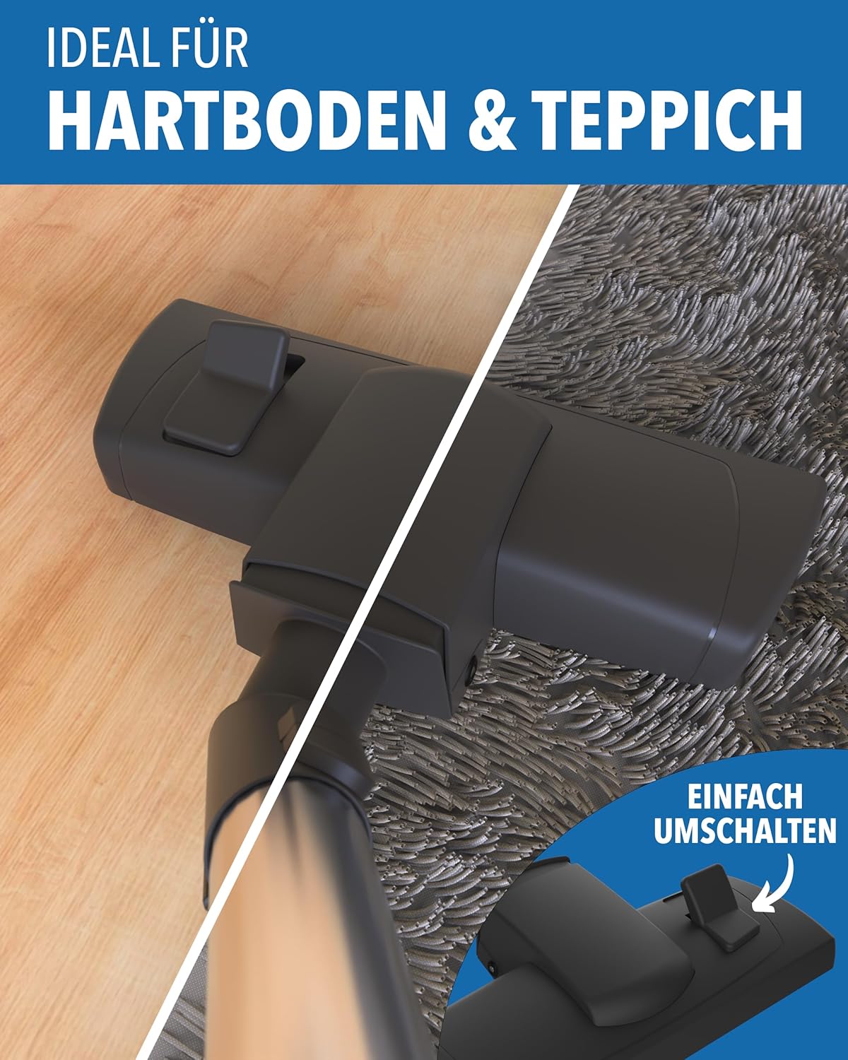 Nahaufnahme des Materials der Premium Staubsaugerdüse – STONE REEF