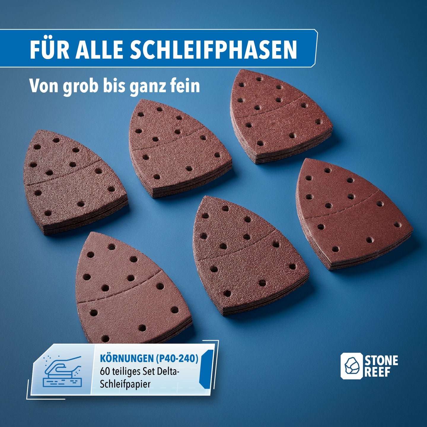 Schleifpapier im Einsatz am Multischleifer – STONE REEF