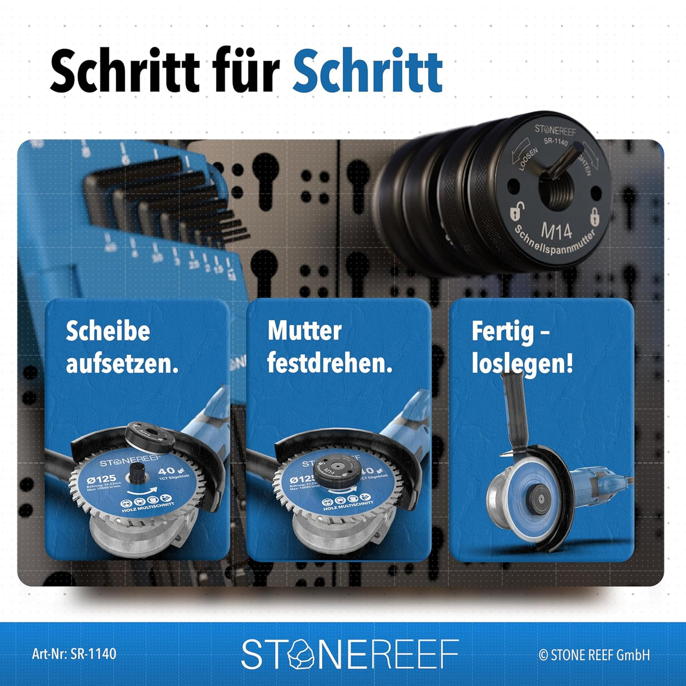 M14-Gewinde der Schnellspannmutter im Detail – STONE REEF
