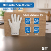 Schnittschutzhandschuhe (M) beim sicheren Arbeiten im Einsatz – STONE REEF