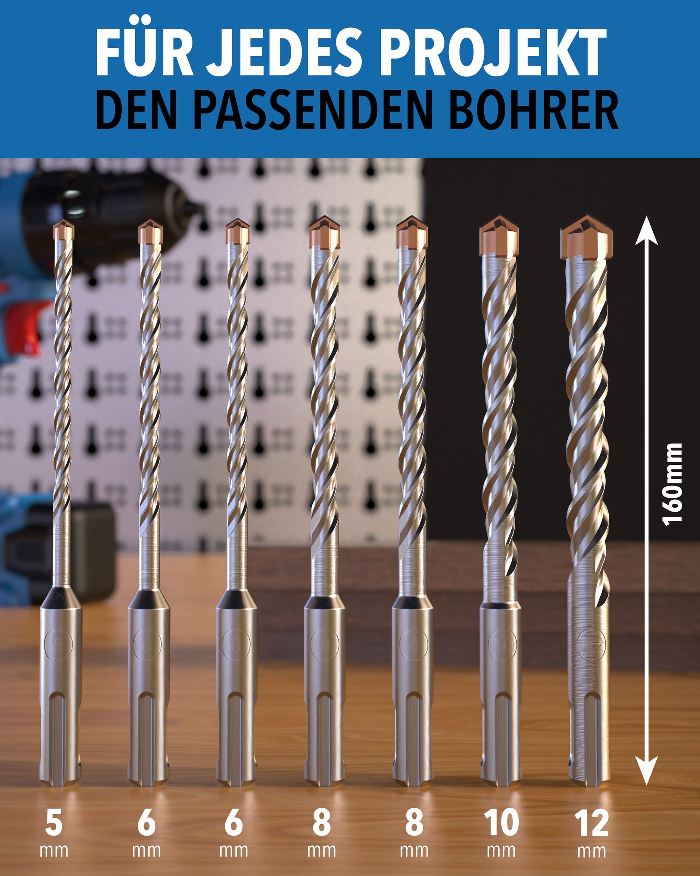 SDS Plus Betonbohrer im Einsatz an Beton und Mauerwerk – STONE REEF