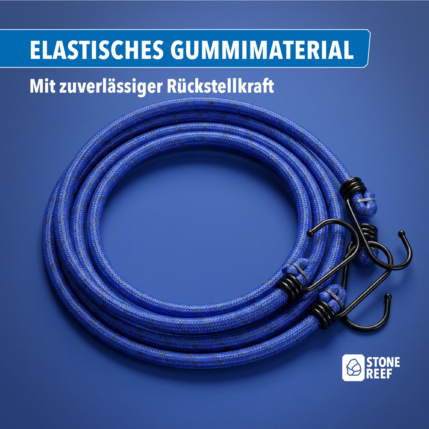 Lieferumfang des 12-teiligen Spanngummi-Sets – STONE REEF