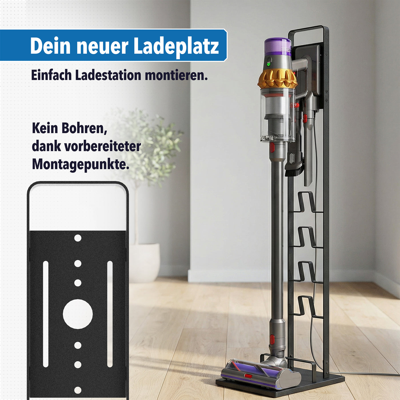 Selbstklebende Montage des Dyson Ständers ohne Bohren – STONE REEF