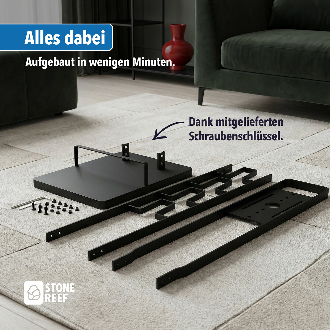 Seitenansicht des montierten Ständers für Dyson – STONE REEF