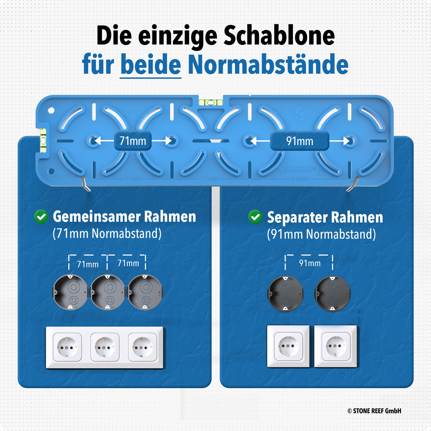 Bohrschablone im Einsatz an der Wand – STONE REEF