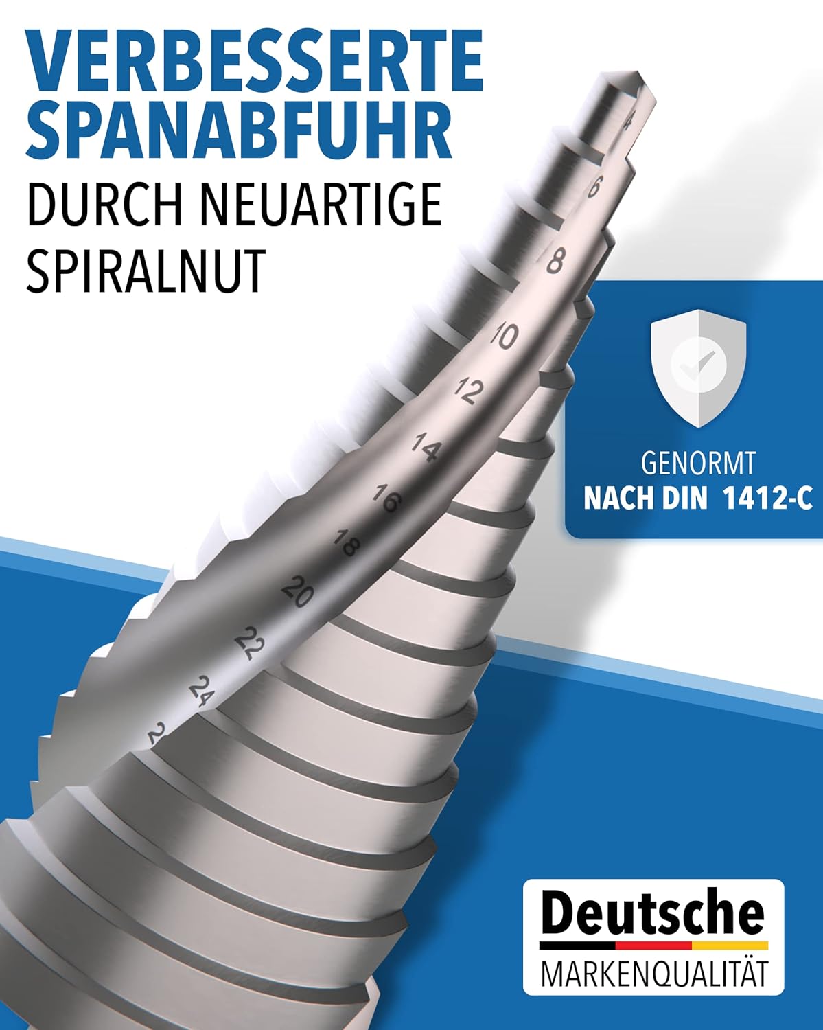 Titanbeschichtetes HSS-Material des Stufenbohrers im Detail – STONE REEF