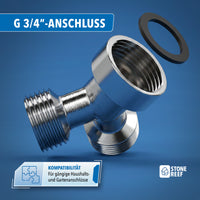 Y-Verteiler im Einsatz am Gartenschlauch – STONE REEF