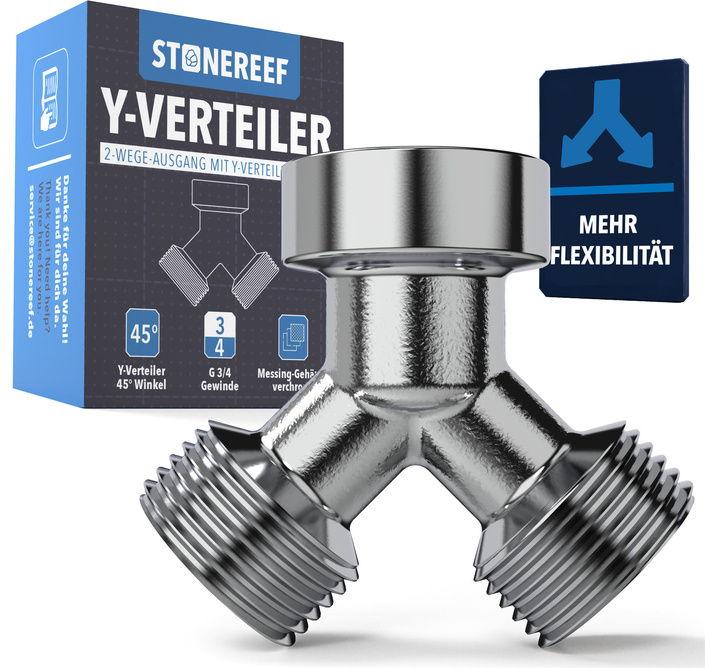 Y-Verteiler aus Messing mit Innengewinde – STONE REEF