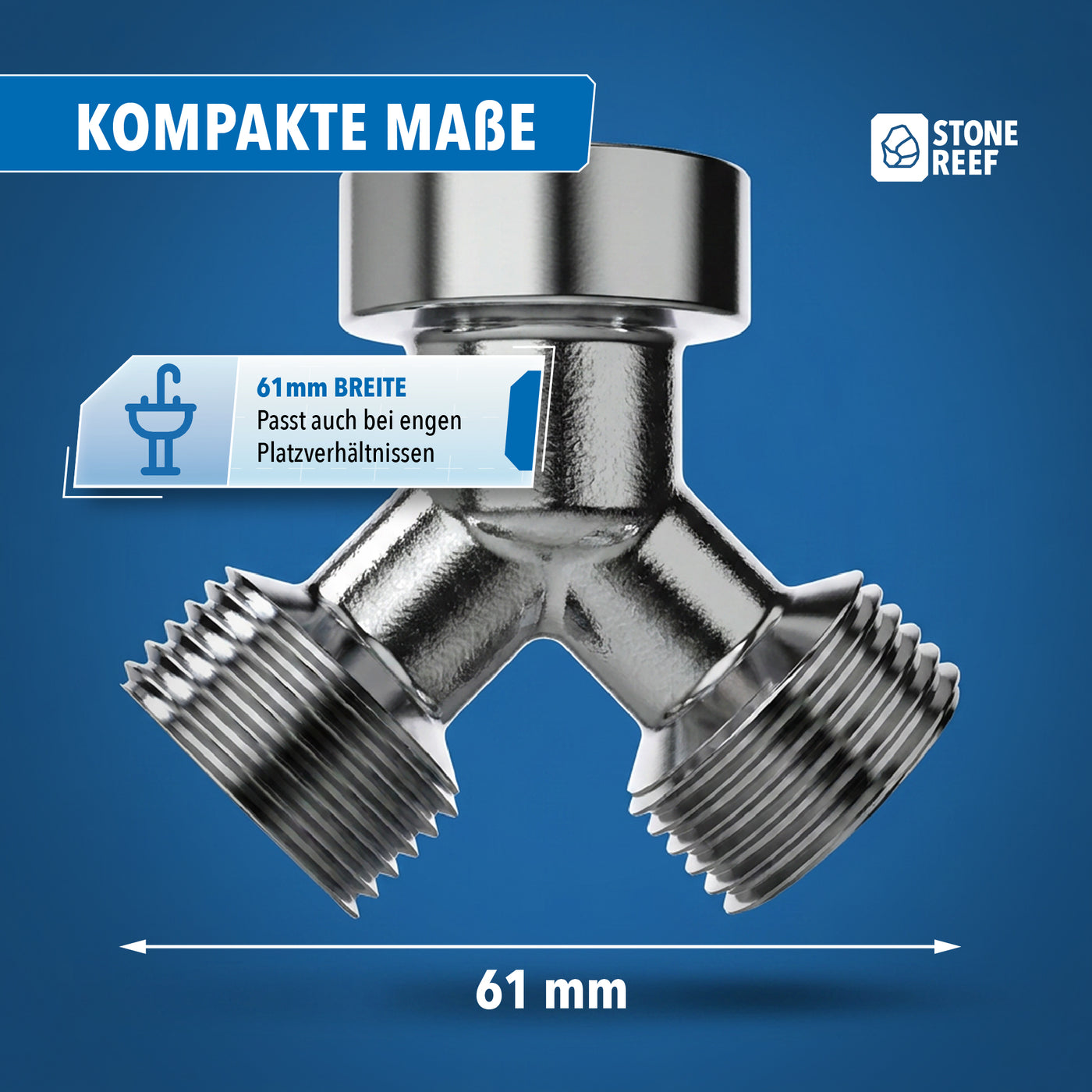 Robustes Messing-Material des Y-Verteilers im Detail – STONE REEF