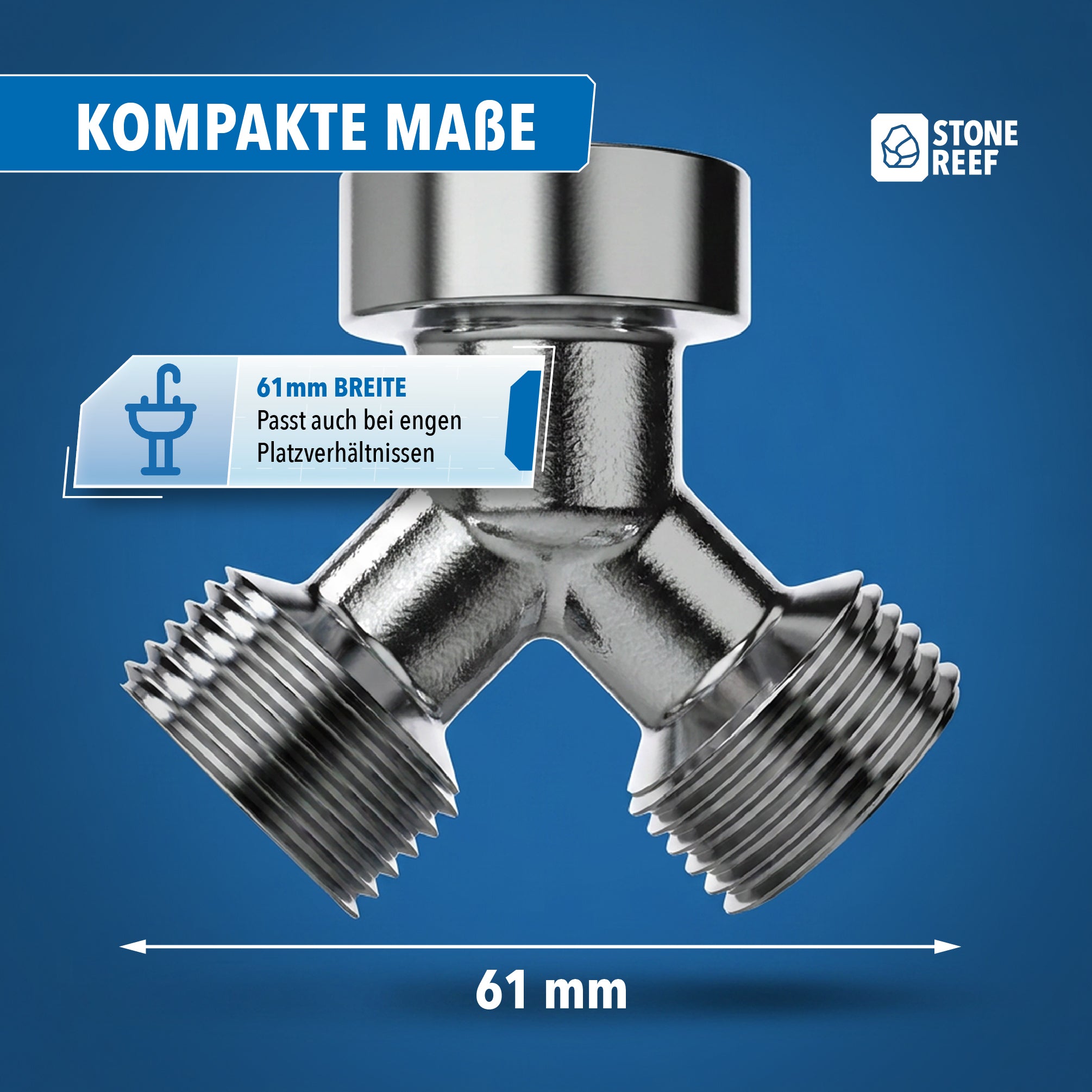 Robustes Messing-Material des Y-Verteilers im Detail – STONE REEF